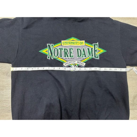 VTG 80s Notre Dame Fighting Irish Short Sleeve Sweatshirt Front Row Sz Lg RARE - Picture 6 of 9